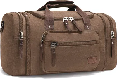 Produktbild von Vintage Reisetaschen Segeltuch Fitness Tasche Sport Tasche Overnight Reisetasche Herren Damen 44L (Kaffee)