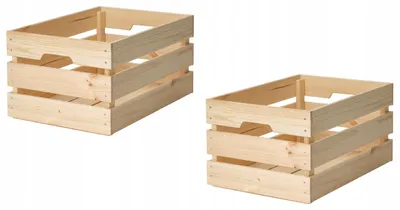 Produktbild von IKEA KNAGGLIG Holzkiste Kiefer, 46x31x25 cm, 2 Stück