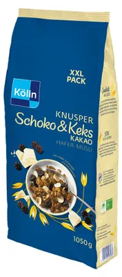 Produktbild von Kölln Müsli Knusper Schoko & Keks Kakao Sparpack, 4x1050g