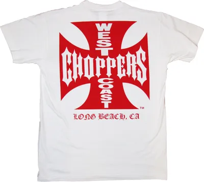 Obrázek produktu pro WCC West Coast Choppers Tričko Iron Cross Red Logo White-XXL