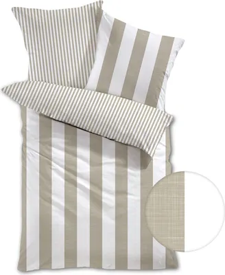 Produktbild von Traumschlaf Mako-Satin Wendebettwäsche Los Angeles 160x210 cm + 65x100 cm beige