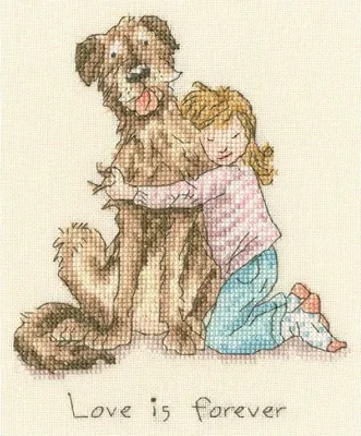 Produktbild von Bothy Threads Kreuzstich Stickpackung "Liebe ist für immer", Zählmuster, XAJ27, 14x17cm