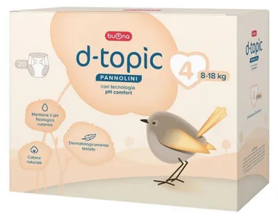Imagen del producto de Pañales D-TOPIC, talla 4, 20 unidades