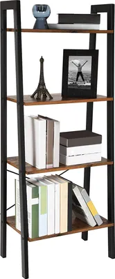 Image de Sidney Étagère 4 tablettes - marron rustique/noir