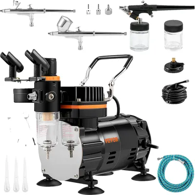 Obrázek produktu pro VEVOR Airbrush Set Compressor Complete 220-240V stříkací pistole Stříkací pistole na barvy