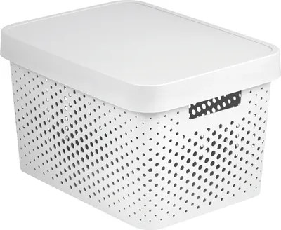 Produktbild von Úložný box Infinity s vekom biely bodky 17 l