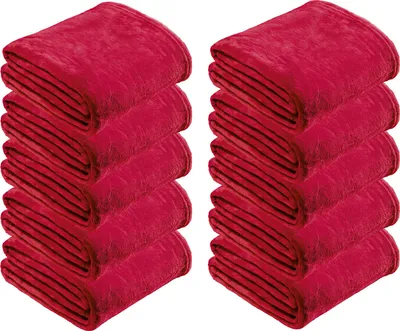 Produktbild von REDBEST Wohndecke 10er-Pack Amarillo" rot 150x200 cm"