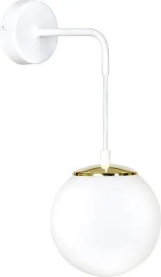 Produktbild von Emibig OGNIS - 1 Licht Wandleuchte Weiß mit Glasschirm