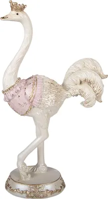 Produktbild von Clayre & Eef Dekorationsfigur Strauß 23x11x41 cm Weiß Kunststoff