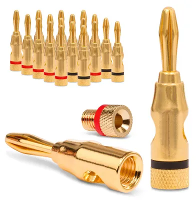 Produktbild von 20x Bananenstecker vergoldet High End Bananas Stecker Nauci 24K f Kabel bis 6mm²