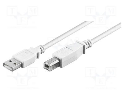 Produktbild von 1x Kabel 1m USB 2.0 weiß USB A-Stecker,USB B-Stecker  480Mbps 96186 USB-Kabel und
