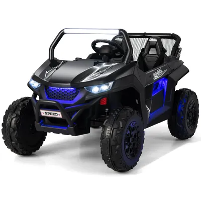 Produktbild von COSTWAY 2místné dětské auto s dálkovým ovládáním 2.4G, 12V dětské UTV s hudbou a světlomety, 2-4 km/h, pro děti od 3 let Černá barva