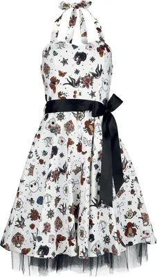 Produktbild von Rock Rebel by EMP Damen weißes Midi-Kleid mit Herzausschnitt und Reißverschluss XXL