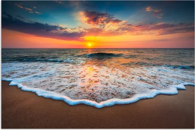 Produktbild von MuchoWow® Poster Strand - Meer - Sonnenuntergang 180x120 cm - Fotoplakat