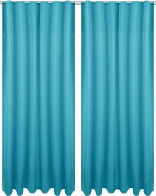 Produktbild von 2x Gardinen Ellen Kräuselband inkl. Raffhalter (Türkis), Größe: 140x145cm