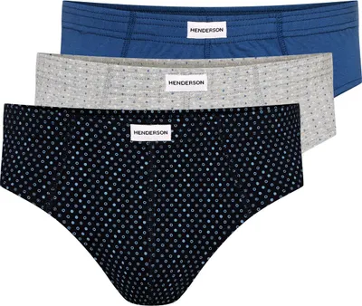 Produktbild von Henderson Herren Slipy 3er Pack - 100% Baumwolle, Klassischer Schnitt, Atmungsaktiv und Bequem, Elastischer Bund, Vielseitige Farben, Ideal für Täglichen Gebrauch, Hochwertige Unterwäsche, Multicolor M