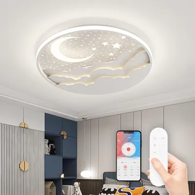 Obrázok produktu pre LED dimovateľné stropné svietidlo, dizajn hviezdy a mesiaca, 40 cm