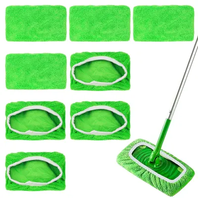 9er Set Mikrofaser-Wischpads, waschbar, für Swiffer, 21,5x11 cm