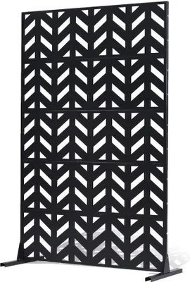 Produktbild von Paravent Raumteiler Sichtschutz - Trennwand aus Metall 120x50,8x183cm - Hochwertiger Raumteiler in Schwarz