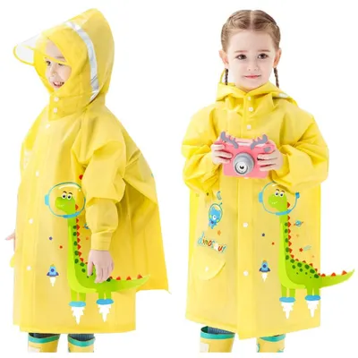 Produktbild von Kinder Regenjacken für Kleinkinder - Wasserdichte Poncho mit Rucksackhülle