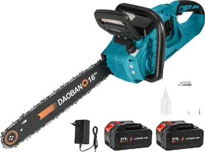 Zdjęcie produktu dla Elektryczna pilarka łańcuchowa, 16 cali, silnik bezszczotkowy, z 2 × akumulatorem