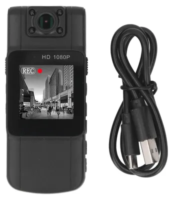 Productafbeelding van Bodycam, 2K-HD TFT-kleurenbeeldscherm, lens die 180 graden kan draaien, draagbare videorecorder, handzaam model met rugclip voor reizen en veiligheid
