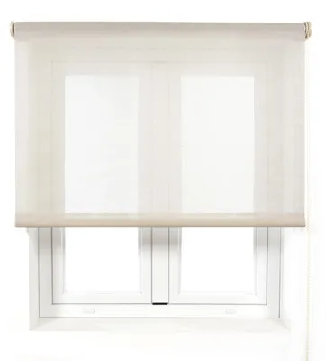 Produktbild von Leinen Rollo 100x200 cm Beige, uniestor Stoffrollo, Sichtschutz