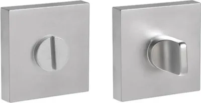 Image de Plaque carrée GAMET PLT-26-WC-08-KW, serrure WC, chrome/satin