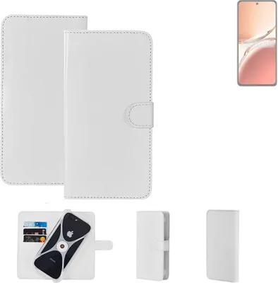 Produktbild von K-S-Trade Handy Hülle Schutz Hülle kompatibel mit Oppo Reno12 F 5G Cover Case Bookstyle Bumper weiß 1x