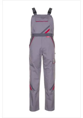 Produktbild von Planam Highline Latzhose zink/schiefer/rot Gr. 42, 2331042