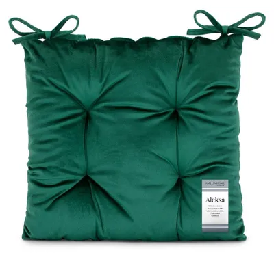 Zdjęcie produktu dla Poduszka na krzesło butelkowa zieleń velvet 40X40 Aleksa AmeliaHome