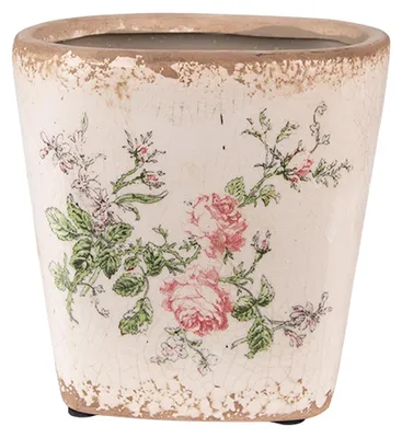 Productafbeelding van Clayre & Eef bloempot, 13x13x12 cm, roze beige keramiek, voor bloemen