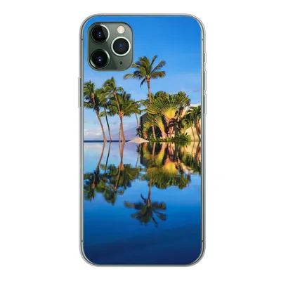 Produktbild von MuchoWow® Handyhülle Schutzhülle Hülle für iPhone 11 Pro Max Am Wailea Beach in Hawaii spiegeln sich die Palmen im Wasser Silikon Softcase Handy Hülle - Schutz