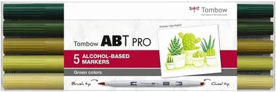 Produktbild von Tombow Marker ABT PRO alkoholbasiert 5er Set Green Colors