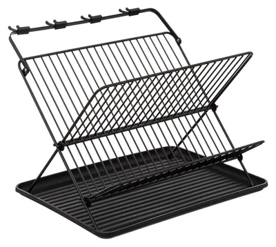 Produktbild von Klappbares abtropfgestell 2 ebenen mit schwarzer platte - 5 five simply smart