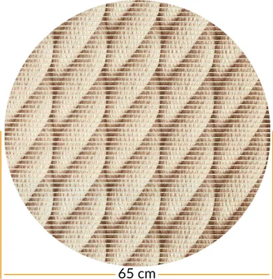 Produktbild von Badematte Anti-Rutsch-Matte Weichschaummatte Jute Marine Seil Badvorleger beige Rund 65 cm