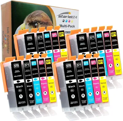 Immagine prodotto di 20 cartucce d'inchiostro D&C XL compatibili con Canon PGI-570 CLI-571 per la serie Pixma MG/TS: MG5700, MG6800, MG7750, TS5050, TS6050, TS8050, TS9050, TS9055