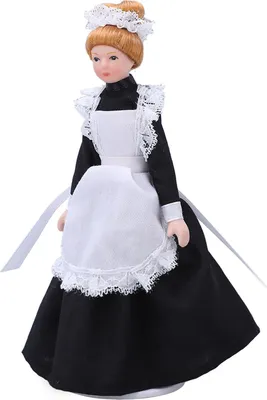 Zdjęcie produktu dla Lalka pokojówka do domku dla lalek w skali 1:12, szczegółowa, ruchoma, ręcznie wykonana, model mini ceramicznej lalki DIY do akcesoriów do domku dla lalek
