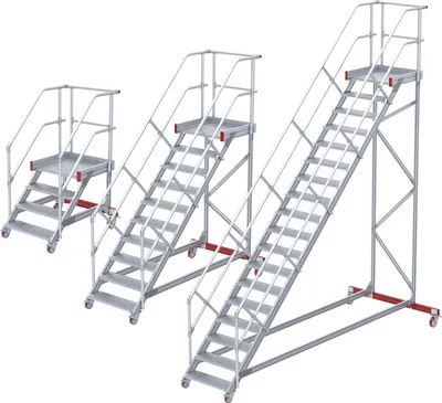 Produktbild von Euroline 513 Wartungsbühne 45° 600mm Stufenbreite 11 Stufen Stahl Gitterrost
