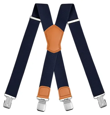 Image de Bretelles homme - Élastiques - Réglables - Taille unique - Forme en X avec 4 clips