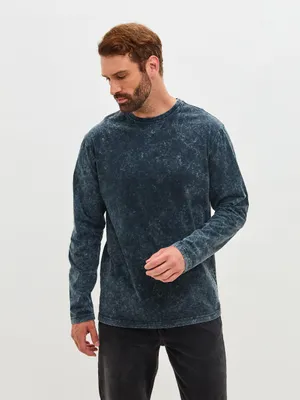 Immagine prodotto di Maglia a maniche lunghe da uomo 3XL - Vintage Stonewash - 100% cotone - Comoda e casual