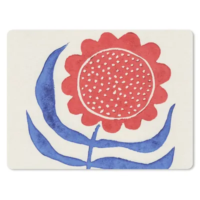 Produktbild von MuchoWow® Mauspad Mousepad Blume - Pflanze - Rot - Blau 40x30 cm - Mousepads - Maus Mat - Pad - Mausunterlage - Anti Rutsch
