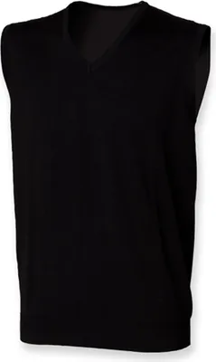 Produktbild von Henbury H724 | MenŽs Sleeveless V-Neck Jumper - Farbe: Black - Größe: XL