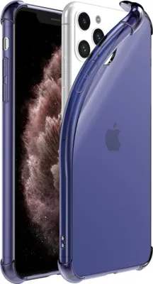 Produktbild von Smartphonica iPhone 11 Pro transparente  stoßfeste Silikonhülle mit Bumper - Dunkelblau