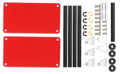 Immagine prodotto di Carrello portautensili mobile - 2 ripiani - Acciaio inossidabile - Rosso