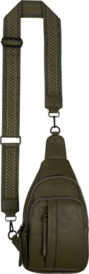 Produktbild von Brusttasche Umhängetasche Schultertasche Cross Body Bag Kunstleder Italy-Design GREEN