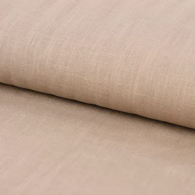 Produktbild von Leinenstoff Meterware mit Baumwolle vorgewaschen einfarbig sand 1,40m