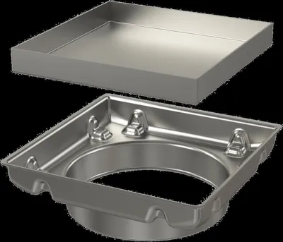 Image de AlcaDrain Aufstockelement des Aufsatzes + Beidseitiger Rost 130×130 mm, Edelstahl