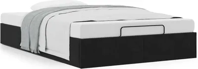 Produktbild von Ottoman-Bett ohne Matratze Schwarz 120x200 cm Samt