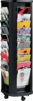Produktbild von PAPERFLOW Prospektständer - 40x A4 Fächer, drehbar, schwarz mit Rollen